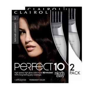 NIB LOT 2-Pack Clairol Nice N' Easy Perfect 10 Hair Coloring 3 Darkest Brown